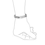 Men's Silver Tone Stainless Steel Cross ID Bracelet with Curb Chain - Image 5