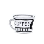 Set of 2 Latte Coffee & Open Filigree Heart Charm Bead Sterling Silver - Image 5