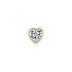 Tiny Cubic Zirconia Heart Cartilage Ear Stud 14K Gold Simulated Birthstone 4MM - Image 12