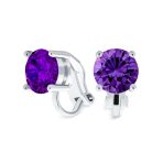 Traditional 2CT Round CZ Solitaire Clip-On Earrings - Gold Silver Non-Pierced 8MM - Image 10
