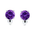 Traditional 2CT Round CZ Solitaire Clip-On Earrings - Gold Silver Non-Pierced 8MM - Image 24
