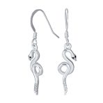 Egyptian Dangle Earrings Snake Design Sterling Silver