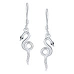 Egyptian Dangle Earrings Snake Design Sterling Silver - Image 2