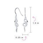 Egyptian Dangle Earrings Snake Design Sterling Silver - Image 4