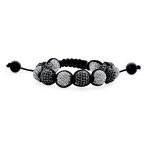 Pave Crystal Disco Ball Strand Bracelet Gold Tone - Image 2