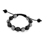 Pave Crystal Disco Ball Strand Bracelet Gold Tone - Image 4