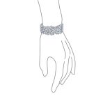 Bridal Special Occasion Jewelry Multi Row Cluster Design Cubic Zirconia CZ Wide Statement Bracelet - Image 3