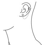 Spiritual Angel Wing Feather Ear Cuff Cartilage Earring CZ Stud Stainless Steel - Image 2