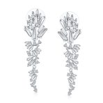 Long Cocktail Cubic Zirconia CZ Marquise Waterfall Dangle Chandlier Earrings