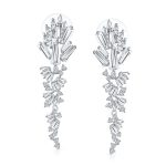 Long Cocktail Cubic Zirconia CZ Marquise Waterfall Dangle Chandlier Earrings