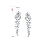 Long Cocktail Cubic Zirconia CZ Marquise Waterfall Dangle Chandlier Earrings - Image 3
