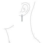 Elegant Bridal Cubic Zirconia CZ Linear Art Deco Statement Asian Motif Column Chandelier Earrings - Image 3