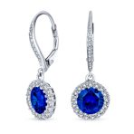 Set of 2 3CT Halo Solitaire CZ Dangle Earrings Rose Gold & Gold Plated Silver - Image 6