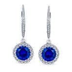 Set of 2 3CT Halo Solitaire CZ Dangle Earrings Rose Gold & Gold Plated Silver - Image 8