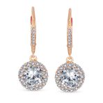 Set of 2 3CT Halo Solitaire CZ Dangle Earrings Rose Gold & Gold Plated Silver - Image 7