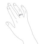 Two Row Channel Set Princess Cut CZ Anniversary Band Ring Sterling Silver - Image 3