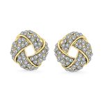 Fashion Twist Braided Crystal Love Knot Clip-On Earrings Non-Pierced Ears - Image 5