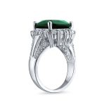 Cubic Zirconia 7CT CZ Green Cushion Cut Estate Style Cocktail Statement Ring - Image 2