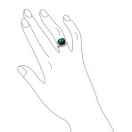 Cubic Zirconia 7CT CZ Green Cushion Cut Estate Style Cocktail Statement Ring - Image 3