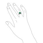 Classic Art Deco Style Halo 5CT Cubic Zirconia Emerald Cut Green CZ Statement Ring - Image 3
