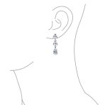 Vintage Style Teardrop CZ Spray Collar Statement Necklace & Chandelier Earrings Jewelry Set - Image 5