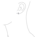 Classic Bridal CZ Hoop Earrings 4-Row Pave Silver Plated 0.5" Diameter - Image 3