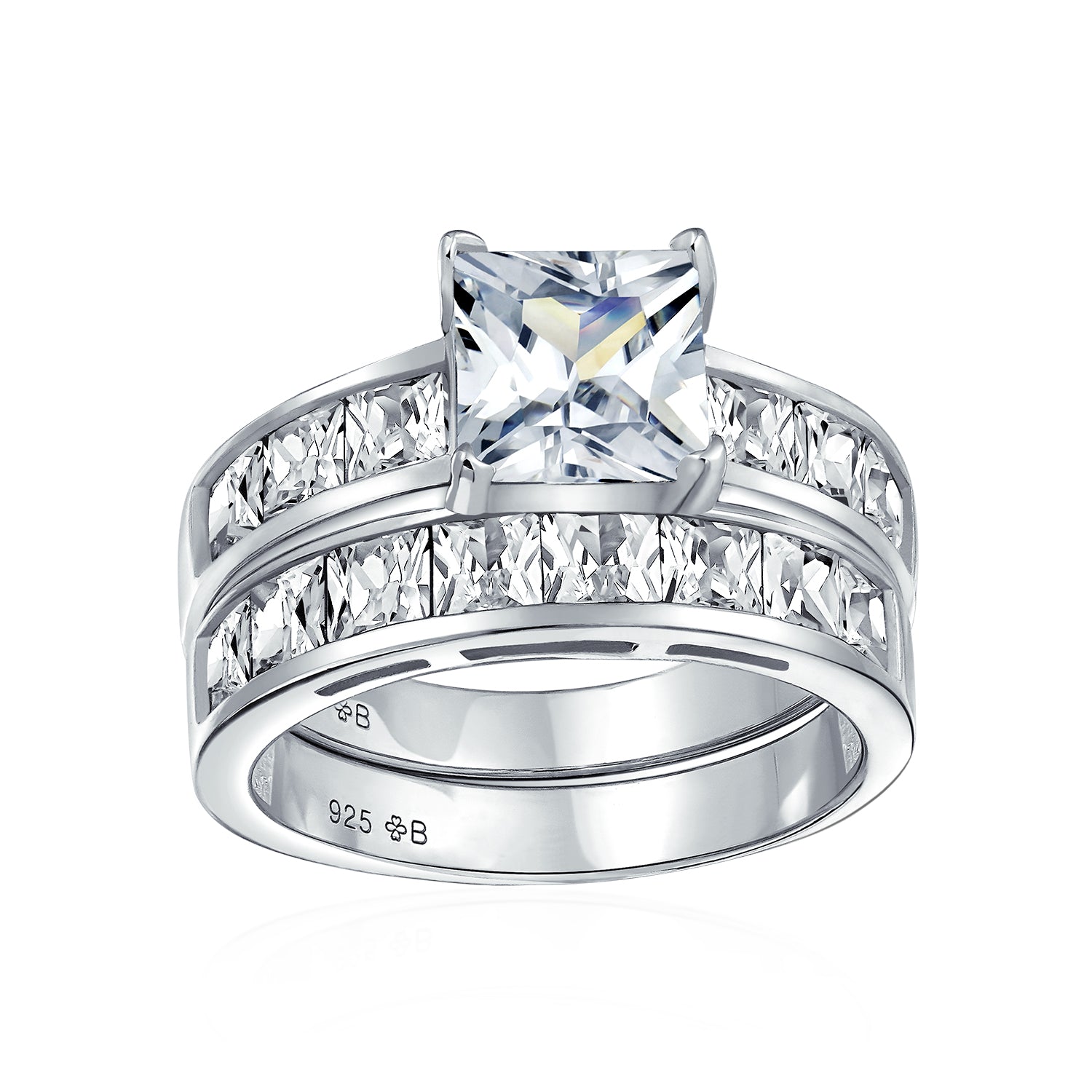 cz-pave-ring-band-silver-wedding_sm-r29p_1 Traditional 2CT Princess Cut Cocktail Statement Ring in Sterling Silver - Image 1