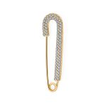 Brooche Pin Crystal Candy Cane Safety Pin GoldSilver 2 Inch