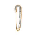 Brooche Pin Crystal Candy Cane Safety Pin GoldSilver 2 Inch