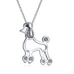 Animal Lover Pink CZ Pet Dog Elegant Poodle Pendant Necklace .925 Sterling Silver - Image 4