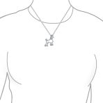 Animal Lover Pink CZ Pet Dog Elegant Poodle Pendant Necklace .925 Sterling Silver - Image 7