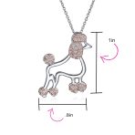 Animal Lover Pink CZ Pet Dog Elegant Poodle Pendant Necklace .925 Sterling Silver - Image 11