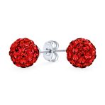 Elegant Glittering Pave Crystals Drop Ball Earrings 8MM