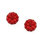Elegant Glittering Pave Crystals Drop Ball Earrings 8MM - Image 11