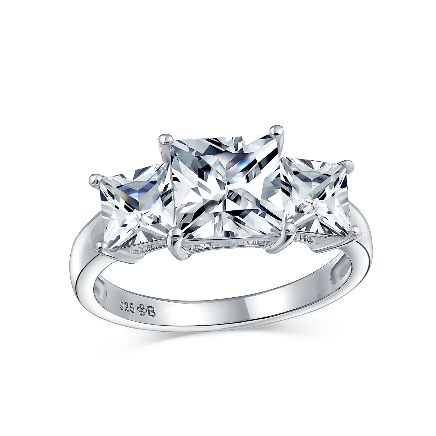 cz-ring-promise-silver-engagement_3prinengage_1 3CTW Princess Cut CZ Ring Three Stone Sterling Silver - Image 1
