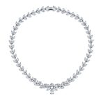 Vintage Style Cocktail CZ Marquise Cut Cubic Zirconia Statement Collar Necklace