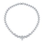 Vintage Style Cocktail CZ Marquise Cut Cubic Zirconia Statement Collar Necklace