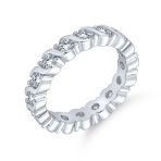 Cubic Zirconia Stackable CZ Eternity Thin 3MM Wedding Band Ring .925 Sterling Silver - Image 2