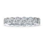Cubic Zirconia Stackable CZ Eternity Thin 3MM Wedding Band Ring .925 Sterling Silver