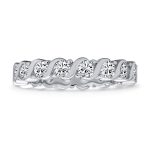 Cubic Zirconia Stackable CZ Eternity Thin 3MM Wedding Band Ring .925 Sterling Silver