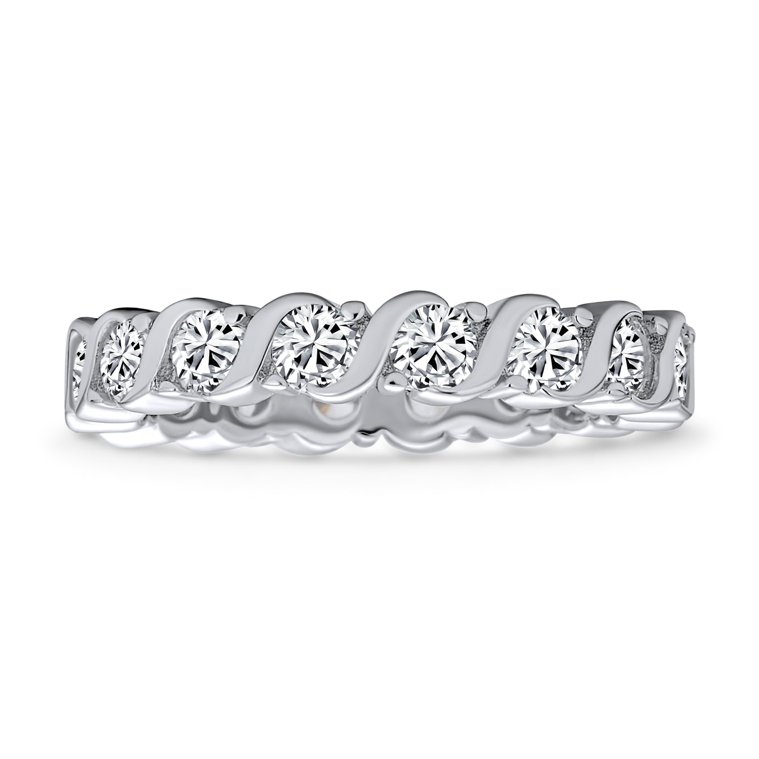 cz-sterling-silver-wave-eternity-ring-band_wh-wav-20039_2 Cubic Zirconia Stackable CZ Eternity Thin 3MM Wedding Band Ring .925 Sterling Silver - Image 1
