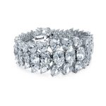Elegant Multi Row CZ Teardrop Statement Bracelet for Wedding