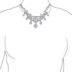 Estate Jewelry Art Deco Style CZ Cubic Zirconia Dangling Teardrops Statement Collar Necklace - Image 7