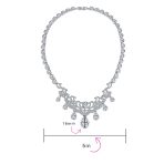 Estate Jewelry Art Deco Style CZ Cubic Zirconia Dangling Teardrops Statement Collar Necklace - Image 10