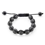 Pave Crystal Disco Ball Strand Bracelet Gold Tone - Image 3