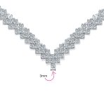 Art Deco Style Bridal Cubic Zirconia Statement CZ Collar Statement V Shape Decollete Necklace - Image 4