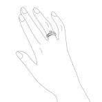 Art Deco Style 3CT Cubic Zirconia Princess Cut Solitaire Eternity Band Engagement Ring Set Sterling Silver - Image 3