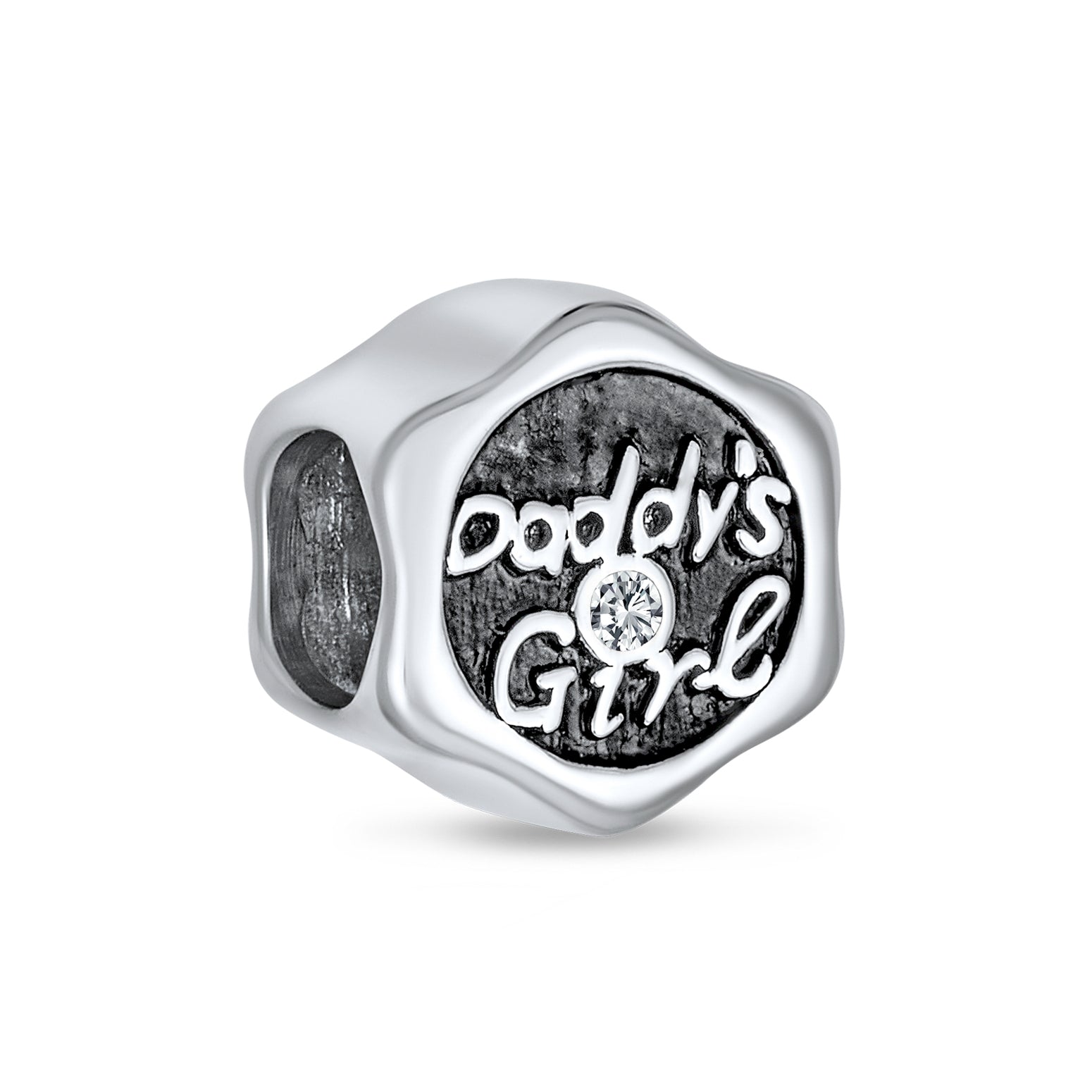 daddys-girl-bead-pandora-charm_pbx-df-sb-1217_11 Father's Love CZ Daddy's Girl Charm Bead for Daughter Silver for Bracelet - Image 1