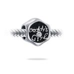 Father's Love CZ Daddy's Girl Charm Bead for Daughter Silver for Bracelet - Image 2