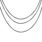 Set of 3 Dainty Rolo Cable Chain Necklace Black Stainless Steel 18, 20 & 24 Inch - Image 2